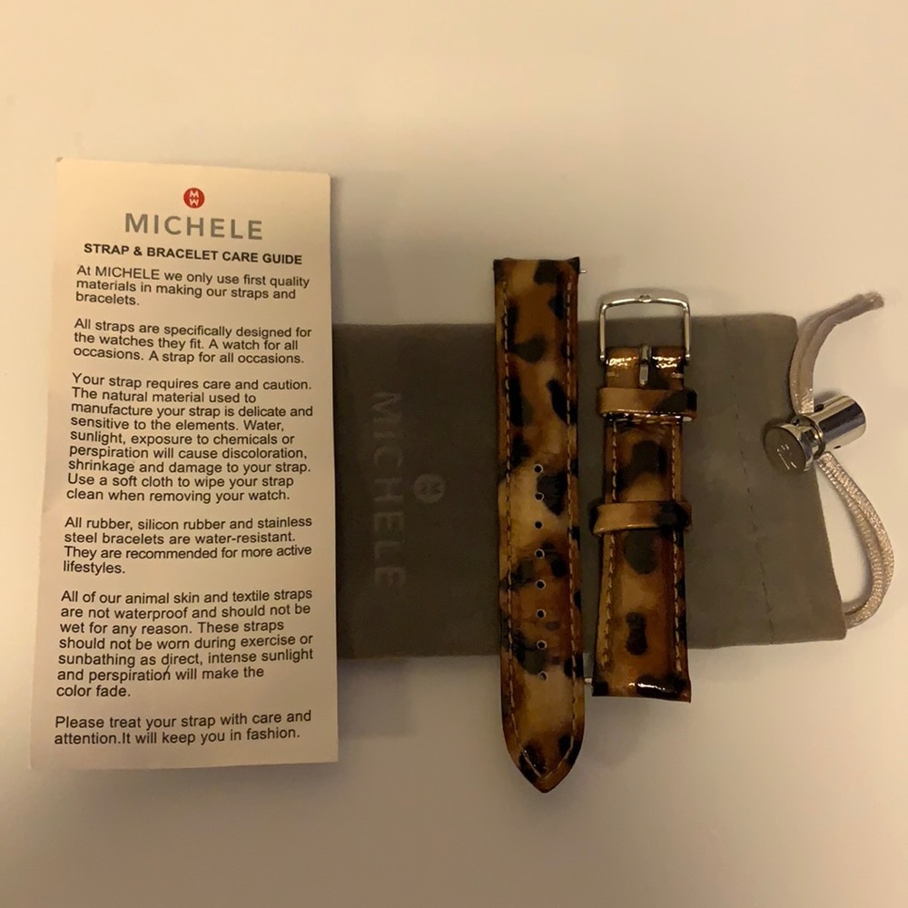 MICHELE Leopard Patent Leather Watch Band (18 mm)